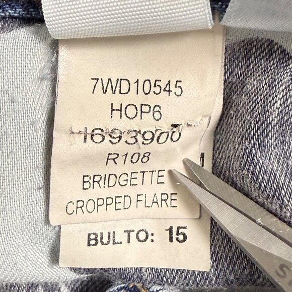 Lucky Brand Bridgette Cropped Flare Jeans Womens Sz 10/30 Medium Wash Raw Hem - Picture 14 of 14